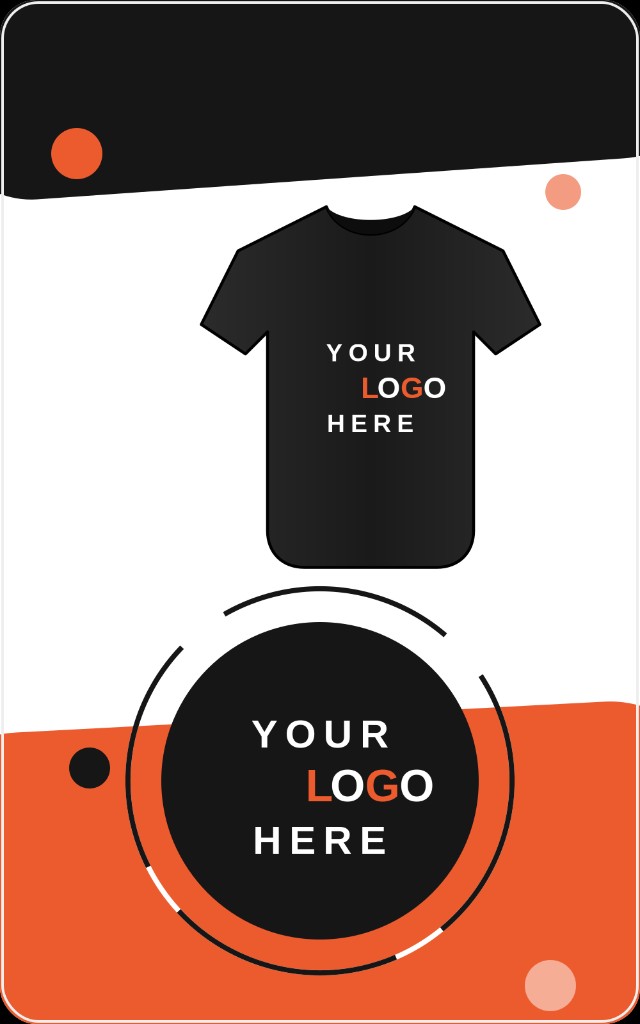 Custom apparel mockup with your logo on a tee and badge